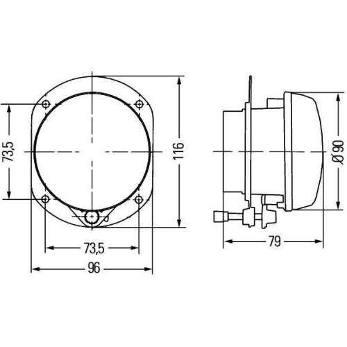 Nebelscheinwerfer Hella 1N0 008 582-011 f&uuml;r Auw&auml;rter Daf Ford Iveco Man Volvo