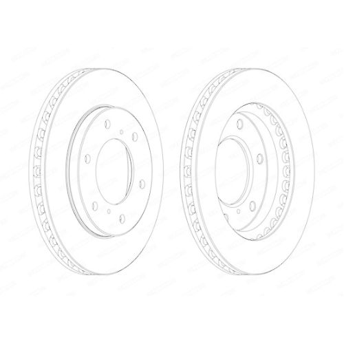 Brake Disc Ferodo DDF1818C Premier Coat+ Disc for Chrysler Fiat Mitsubishi