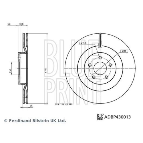Bremsscheibe Blue Print ADBP430013 für Ford Ford Usa Vorderachse