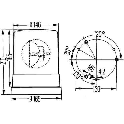 Rundumkennleuchte Hella 2RL 004 958-111 Kl 700 für Auwärter Bmw Daf Fiat Iveco