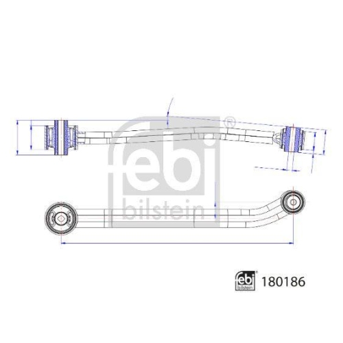 Lenker Radaufh&auml;ngung Febi Bilstein 180186 f&uuml;r Alfa Romeo Fiat Jeep Unten
