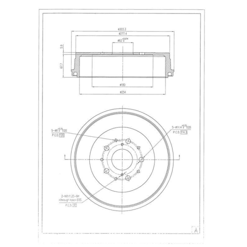 Bremstrommel Red-line 41TO016 für Toyota Lexus Hinterachse