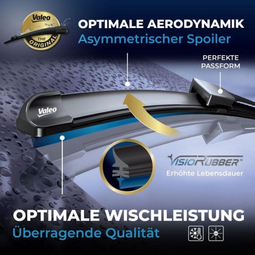 Wischblatt Valeo 574653 Silencio Flat Blade Set f&uuml;r Citro&euml;n Renault Vorne