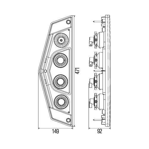 Heckleuchte Hella 2VP 012 570-121 f&uuml;r Rechts