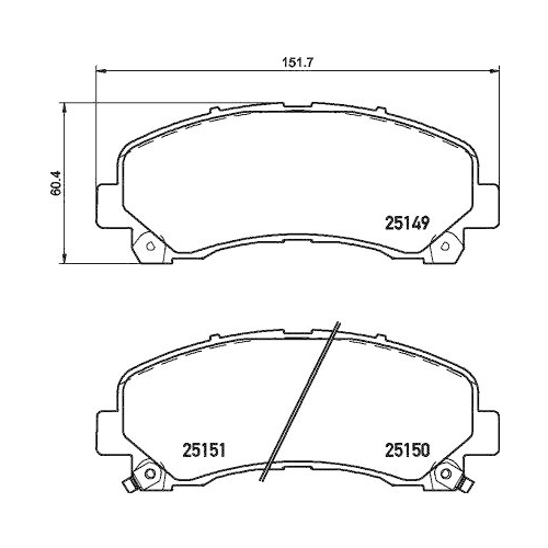 Bremsbelagsatz Scheibenbremse Hella 8DB 355 020-171 f&uuml;r Isuzu Chevrolet Amc
