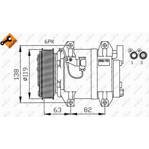 Kompressor Klimaanlage Nrf 32211 Easy Fit f&uuml;r Volvo