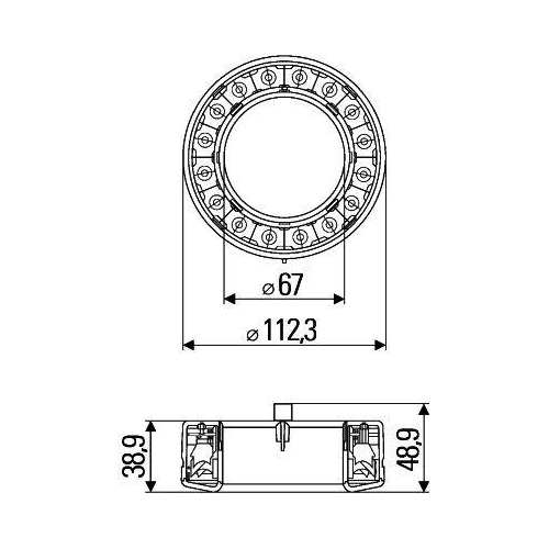 Heckblende Hella 8XU 009 362-101 f&uuml;r Daf Liebherr Noge