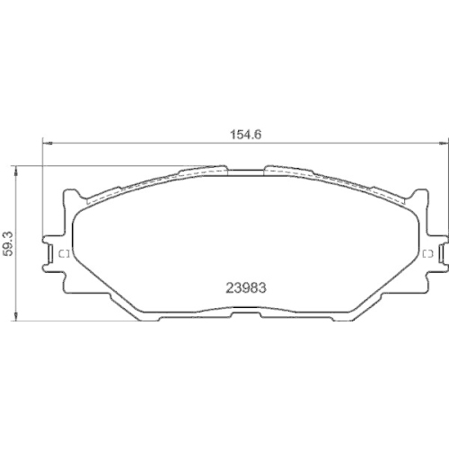 Bremsbelagsatz Scheibenbremse Hella 8DB 355 012-241 f&uuml;r Toyota Lexus Vorderachse