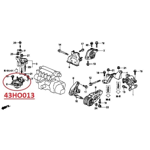 Lagerung Motor Red-line 43HO013 f&uuml;r Honda Rechts
