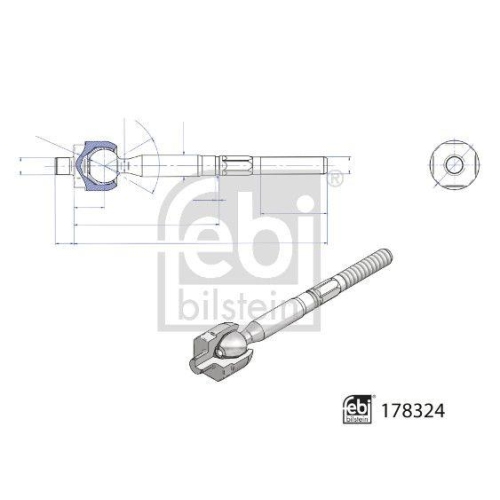 Axialgelenk Spurstange Febi Bilstein 178324 f&uuml;r Mini Vorderachse Links