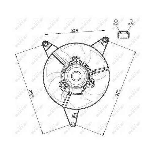 L&uuml;fter Motork&uuml;hlung Nrf 47498 f&uuml;r Fiat Lancia Autobianchi