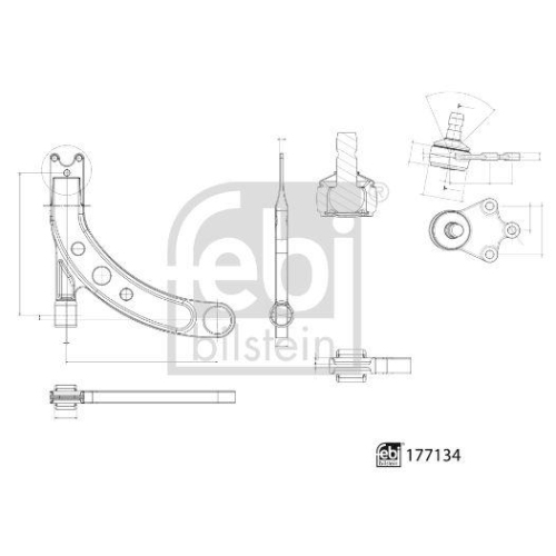 Lenker Radaufh&auml;ngung Febi Bilstein 177134 f&uuml;r Audi Seat Skoda VW