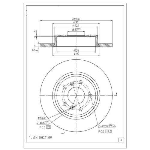 Bremsscheibe Red-line 26NI072 f&uuml;r Nissan Renault Hinterachse