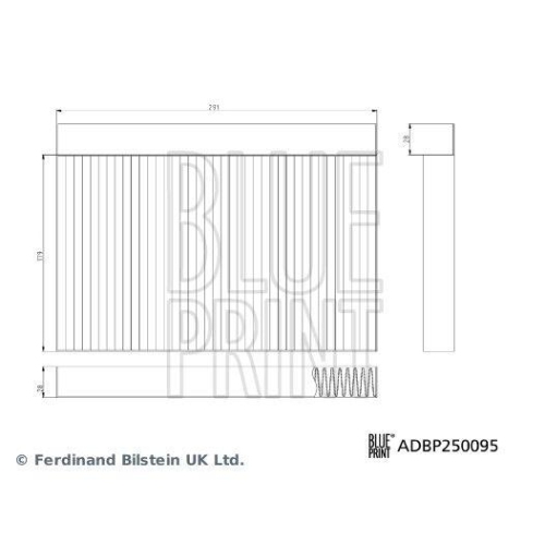 Filter Innenraumluft Blue Print ADBP250095 f&uuml;r MG