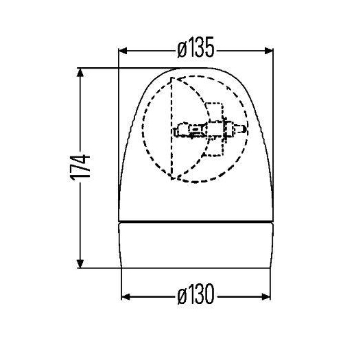 Rundumkennleuchte Hella 2RL 007 337-021 Rotafix für Audi Kässbohrer Mack Scania
