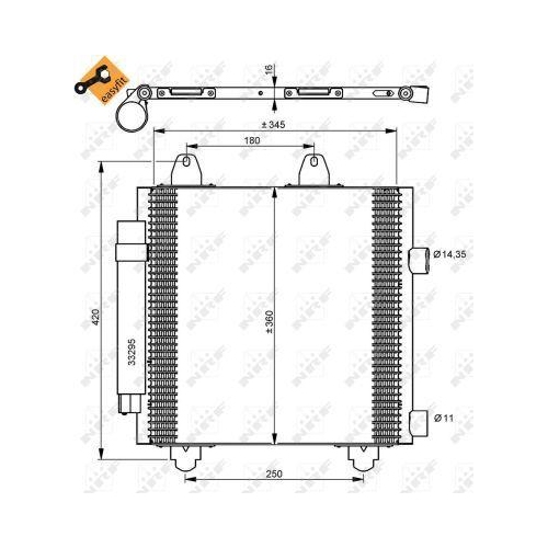 Kondensator Klimaanlage Nrf 35778 Easy Fit für Citroën Peugeot Toyota