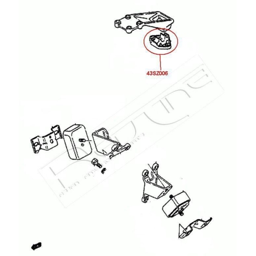 Lagerung Schaltgetriebe Red-line 43SZ006 f&uuml;r Suzuki Getriebeseitig