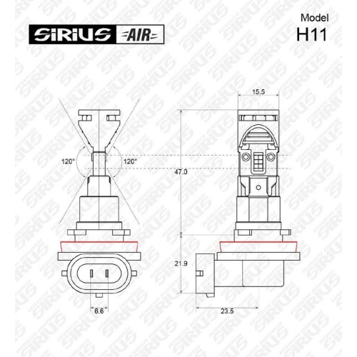 Gl&uuml;hlampe Abbiegescheinwerfer Automotive Accessories Sirius XL H11 AIR f&uuml;r