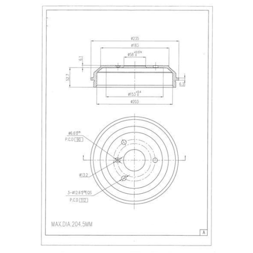 Bremstrommel Red-line 41SM000 für Smart Hinterachse