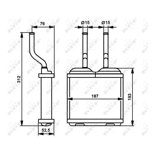 Wärmetauscher Innenraumheizung Nrf 52103 für Opel Vauxhall Chevrolet