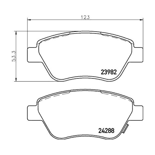Bremsbelagsatz Scheibenbremse Hella 8DB 355 012-831 f&uuml;r Opel Vauxhall