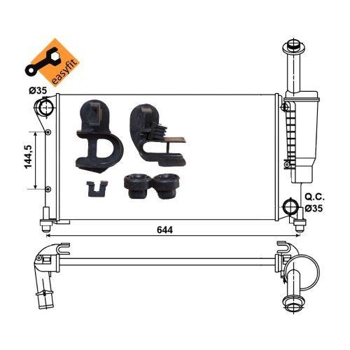 K&uuml;hler Motork&uuml;hlung Nrf 53075 Easy Fit f&uuml;r Fiat F&uuml;r Fahrzeuge Mit Klimaautomatik