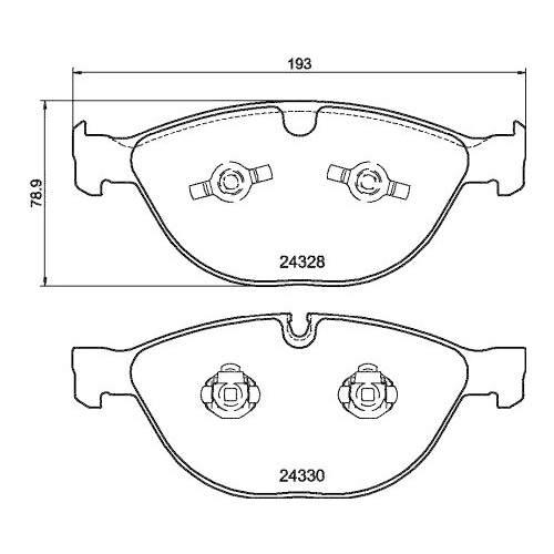 Bremsbelagsatz Scheibenbremse Hella 8DB 355 012-521 f&uuml;r Bmw Vorderachse