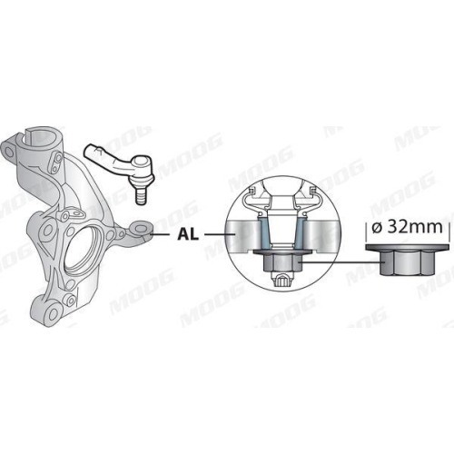Spurstangenkopf Moog VO-ES-10704 für Audi Seat Skoda VW Cupra Vorderachse Rechts