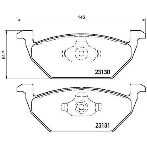 Bremsbelagsatz Scheibenbremse Hella 8DB 355 008-591 f&uuml;r Audi Seat Skoda VW