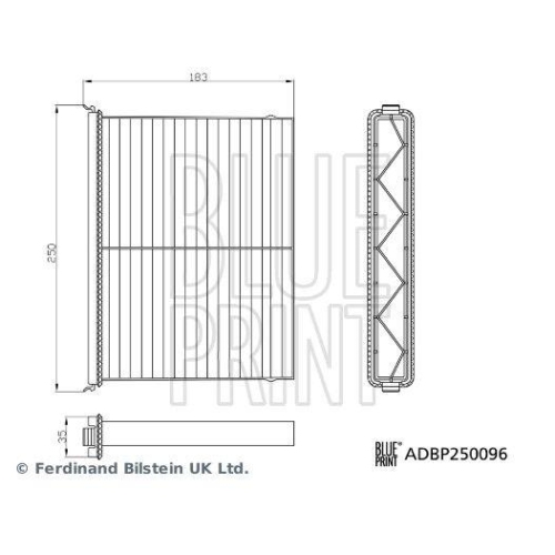 Filter Innenraumluft Blue Print ADBP250096 f&uuml;r Mazda