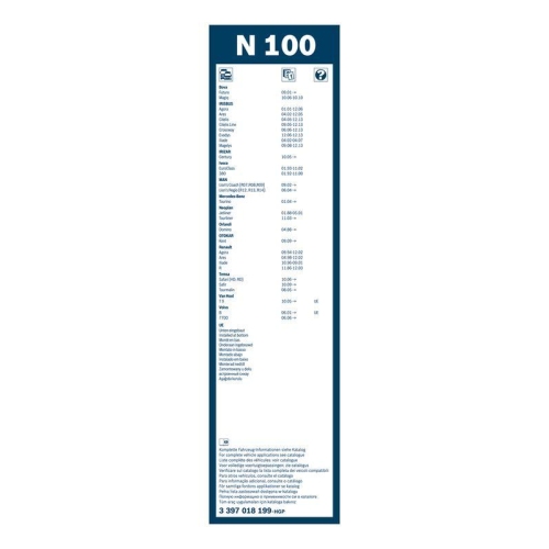 Wischblatt Bosch 3397018199 Twin f&uuml;r Daf Iveco K&auml;ssbohrer Magirus Deutz Man