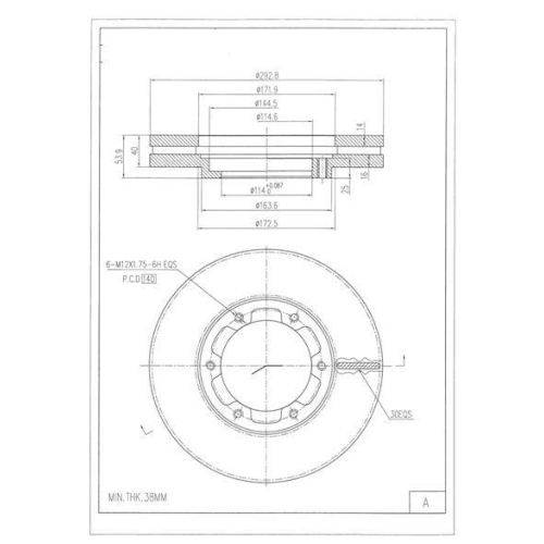 Bremsscheibe Red-line 26MI049 f&uuml;r Mitsubishi Vorderachse