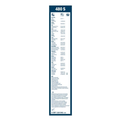 Wischblatt Bosch 3397118541 Twin für Ford Honda Mitsubishi Nissan Vorne
