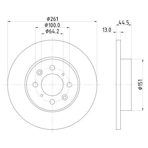 Bremsscheibe Hella 8DD 355 105-861 f&uuml;r MG Rover Vorderachse