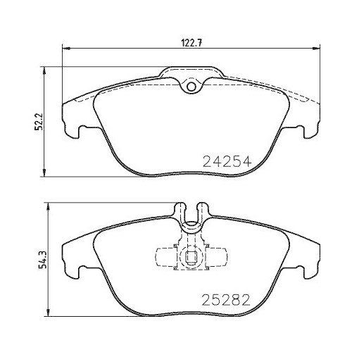 Bremsbelagsatz Scheibenbremse Hella 8DB 355 016-281 für Mercedes Benz Evobus
