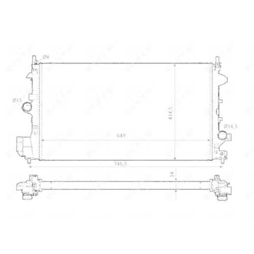 K&uuml;hler Motork&uuml;hlung Nrf 58204 f&uuml;r Fiat Opel Saab Vauxhall Cadillac
