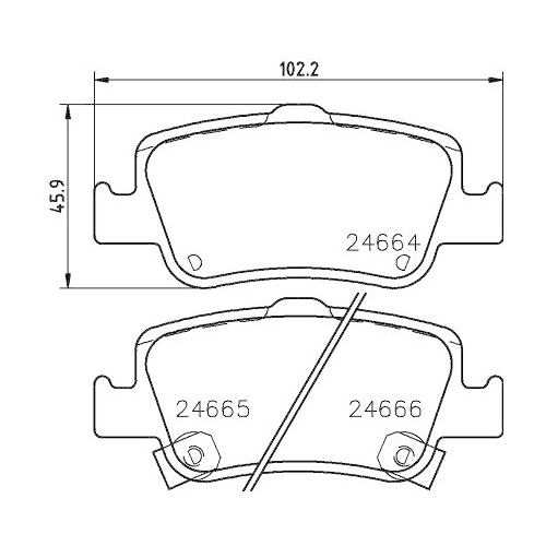 Bremsbelagsatz Scheibenbremse Hella 8DB 355 013-571 f&uuml;r Toyota Hinterachse
