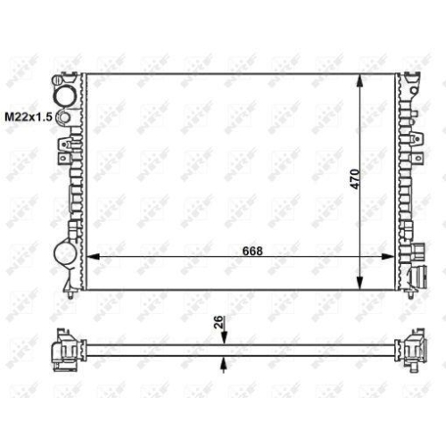 K&uuml;hler Motork&uuml;hlung Nrf 58262 f&uuml;r Citro&euml;n Fiat Lancia Peugeot