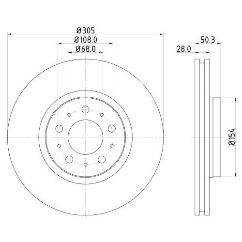 Disque De Frein Hella 8DD 355 127-531 Pro High Carbon pour Volvo
