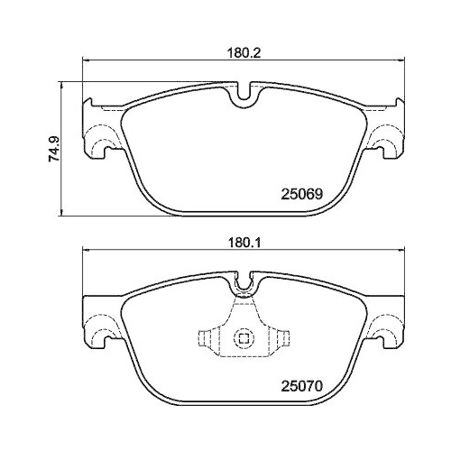 Bremsbelagsatz Scheibenbremse Hella 8DB 355 015-061 f&uuml;r Citro&euml;n Peugeot