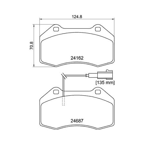 Bremsbelagsatz Scheibenbremse Hella 8DB 355 014-061 f&uuml;r Alfa Romeo Fiat Ferrari