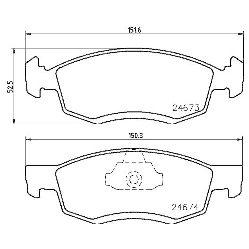 Bremsbelagsatz Scheibenbremse Hella 8DB 355 013-951 für Dacia Vorderachse