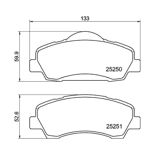 Bremsbelagsatz Scheibenbremse Hella 8DB 355 020-771 f&uuml;r Citro&euml;n Peugeot Amc