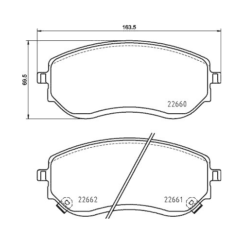 Bremsbelagsatz Scheibenbremse Hella 8DB 355 037-901 f&uuml;r Nissan Amc Vorderachse