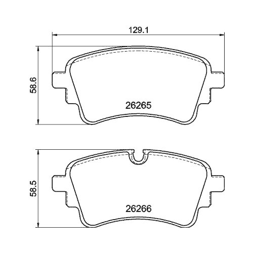 Bremsbelagsatz Scheibenbremse Hella 8DB 355 040-941 für Audi Amc Hinterachse