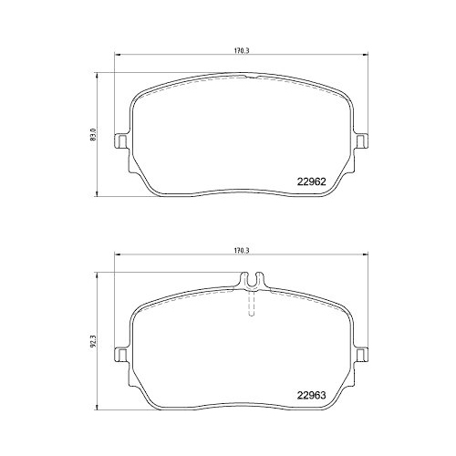 Bremsbelagsatz Scheibenbremse Hella 8DB 355 039-211 f&uuml;r Mercedes Benz Amc
