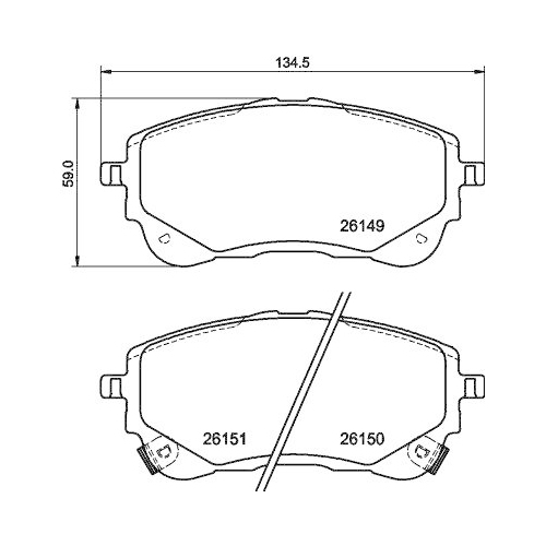 Bremsbelagsatz Scheibenbremse Hella 8DB 355 040-191 f&uuml;r Suzuki Toyota