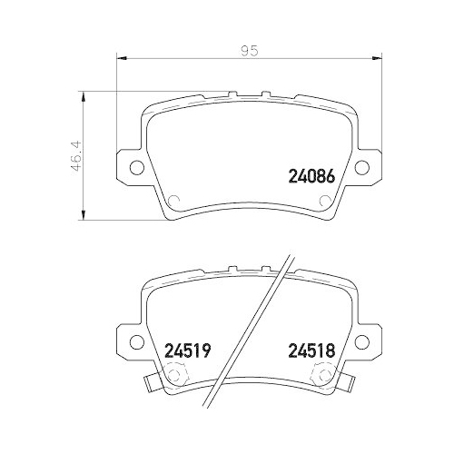 Bremsbelagsatz Scheibenbremse Hella 8DB 355 006-751 f&uuml;r Honda Hinterachse