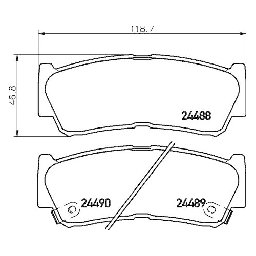 Bremsbelagsatz Scheibenbremse Hella 8DB 355 013-081 f&uuml;r Hyundai Jac Hinterachse