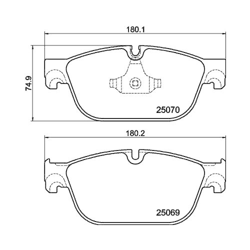Bremsbelagsatz Scheibenbremse Hella 8DB 355 021-141 f&uuml;r Citro&euml;n Peugeot Amc DS